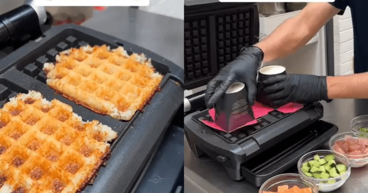 Sekte Kuliner Baru: Sushi Waffle dengan Topping Salmon Curi Perhatian Warganet