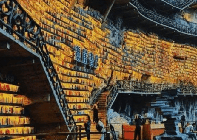 Unik! Perpustakaan Mianhua China Tersembunyi di Dalam Gua yang Indah