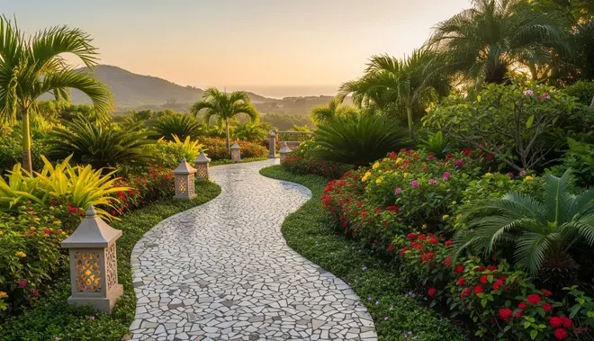 7 Cara Membuat Jalur Kebun dari Pecahan Keramik Bekas yang Estetik Mirip Taman Resort