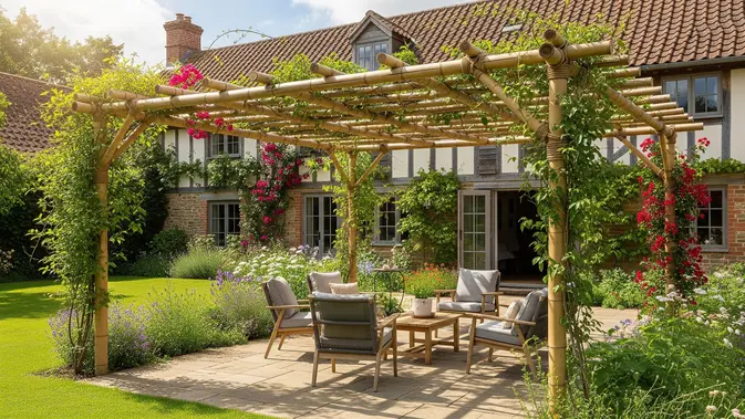 7 Model Pergola Bambu untuk Rumah Pedesaan, Halaman Makin Asri dan Sejuk