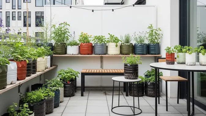 7 Inspirasi Teras Minimalis dengan Galon Bekas yang Disulap Jadi Urban Garden