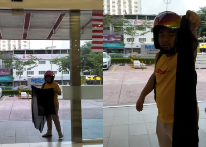 Suami Antar, Tudung Tertinggal: Ramai Heran Tak Berkedut Meski Naik Motor
