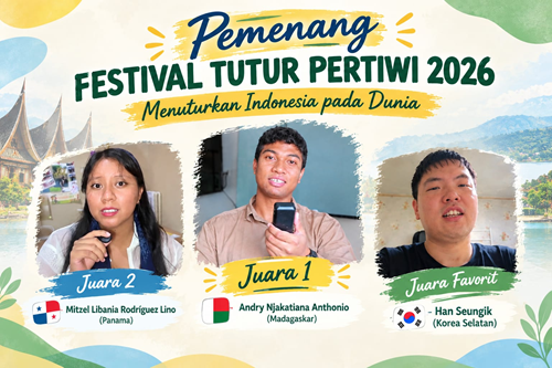 tutur pertiwi Festival Tutur Pertiwi Dorong Konten Kreator Asing Berbahasa… tutur pertiwi - ilustrasi berita Festival Tutur Pertiwi Dorong Konten Kreator Asing Berbahasa Indonesia